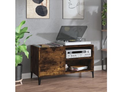 Skříňka na LP desky kouřový dub 84,5x38x48 cm kompozitní dřevo