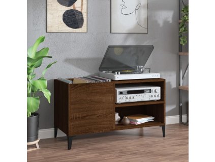 Skříňka na LP desky hnědý dub 84,5x38x48 cm kompozitní dřevo