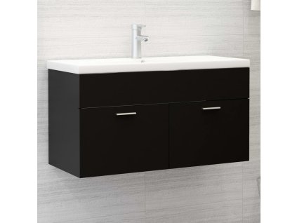 Skříňka pod umyvadlo černá 90x38,5x46 cm kompozitní dřevo