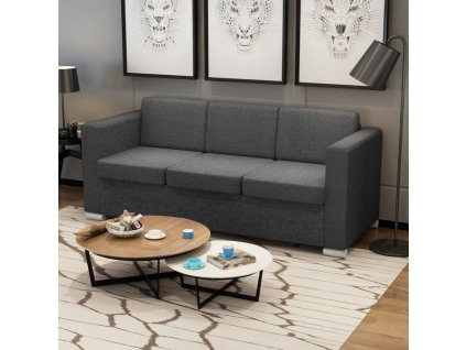 3místná pohovka textil tmavě šedá