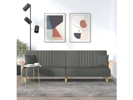 Rozkládací pohovka s područkami tmavě šedá textil