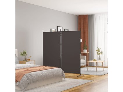 2dílný paraván hnědý 175x180 cm textil