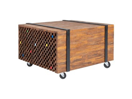Odkládací stolek, teak, 60x60x38 cm
