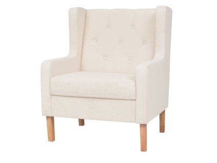 Křeslo krémové bílé textil 245449