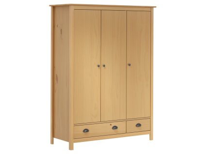 Trojkřídlá šatní skříň Hill 127x50x170 cm masivní borové dřevo