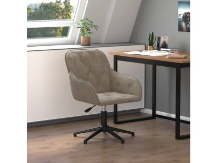 Otočná kancelářská židle světle šedá samet