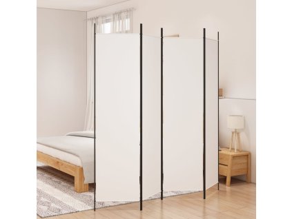 4dílný paraván bílý 200x200 cm textil