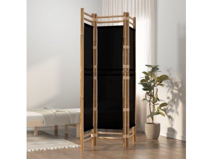Skládací 3panelový paraván 120 cm bambus a plátno