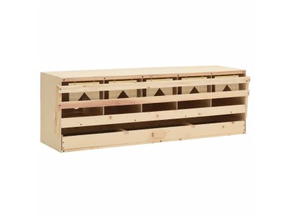 Snáškové hnízdo 5 boxů 117 x 33 x 38 cm masivní borové dřevo