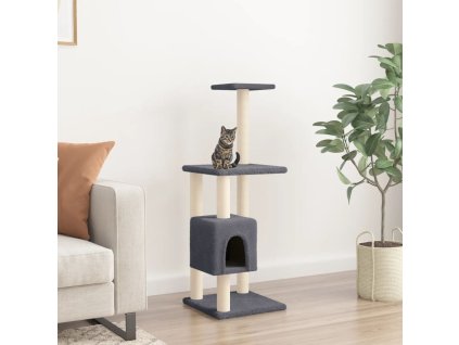 Škrabadlo pro kočky se sisalovými sloupky tmavě šedé 104 cm