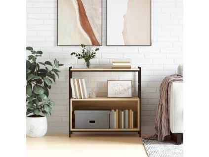 Knihovna dub sonoma 80 x 30 x 78,5 cm kompozitní dřevo a železo