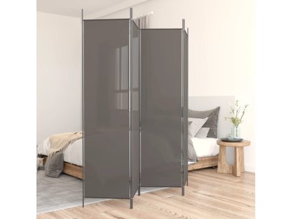 vidaXL 4dílný paraván antracitový 200x220 cm textil