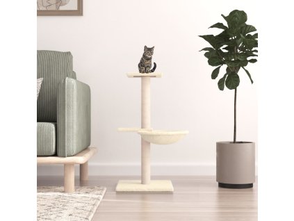 Škrabadlo pro kočky se sisalovými sloupky krémové 72 cm