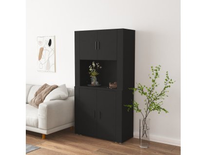 Skříň highboard černá kompozitní dřevo