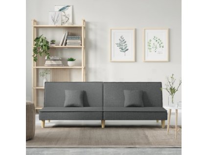 Rozkládací pohovka tmavě šedá textil
