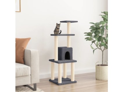 Škrabadlo pro kočky se sisalovými sloupky tmavě šedé 105 cm