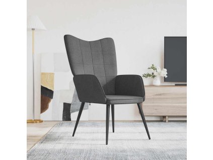 Relaxační židle tmavě šedá textil