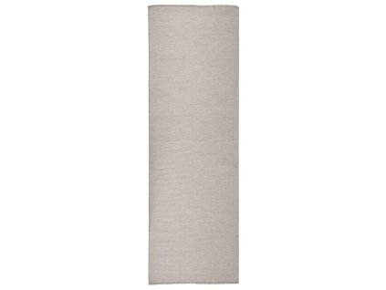 Venkovní hladce tkaný koberec 80x250 cm taupe