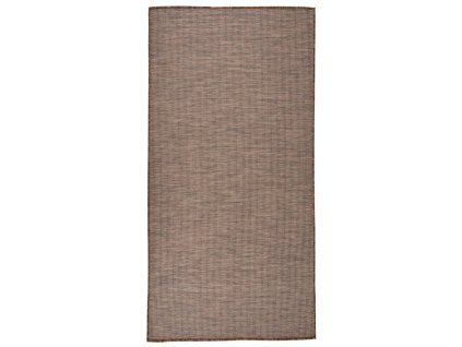 Venkovní hladce tkaný koberec 100x200 cm hnědá