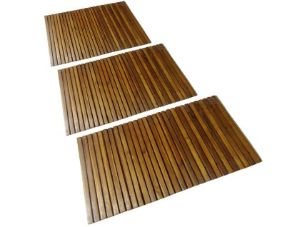 Koupelnová předložka 3 ks 80 x 50 cm akáciové dřevo