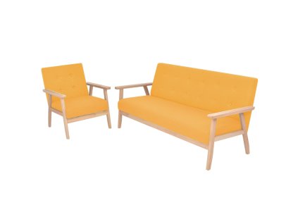 2dílná sedací souprava textilní čalounění žlutá