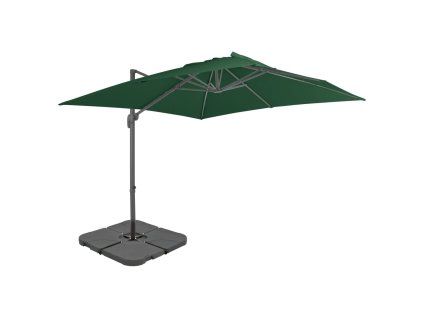 Zahradní slunečník s přenosným stojanem zelený