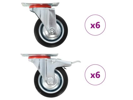 12 ks otočná kolečka 75 mm