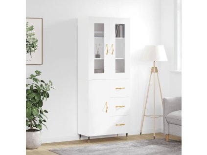 Skříň highboard bílá 69,5 x 34 x 180 cm kompozitní dřevo