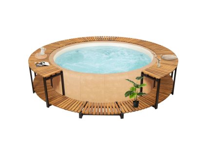 Obruba k vířivce 273 x 53 cm masivní akáciové dřevo