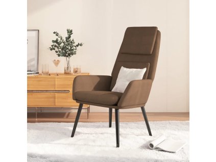 Relaxační křeslo hnědé textil