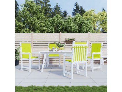 Podušky na židli nízké opěradlo 4 ks jasně zelené 100x50x3 cm