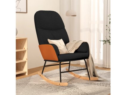 Houpací křeslo černé textil