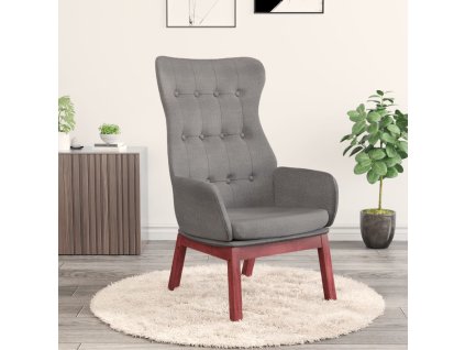 Relaxační křeslo světle šedé textil