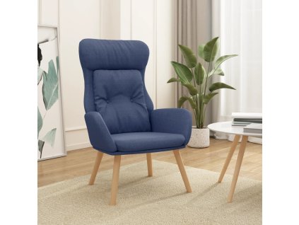 Relaxační křeslo modré textil