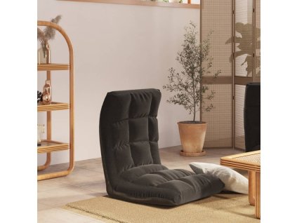 Skládací lenoška na podlahu černá textil