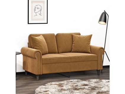 Dekorační polštáře 2 ks hnědé 40 x 40 cm samet