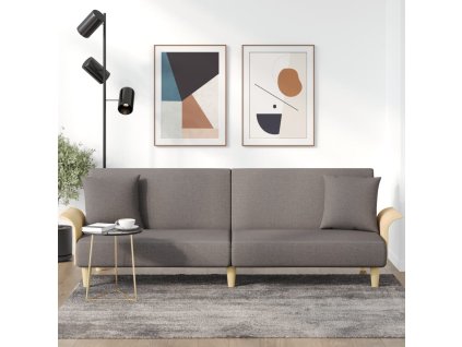 Rozkládací pohovka s područkami taupe textil