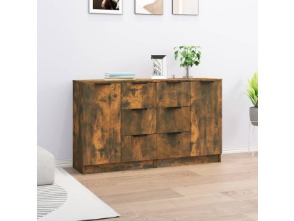Příborníky 2 ks kouřový dub 60 x 30 x 70 cm kompozitní dřevo
