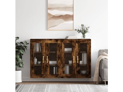 Nástěnné skříňky 2 ks kouřový dub kompozitní dřevo