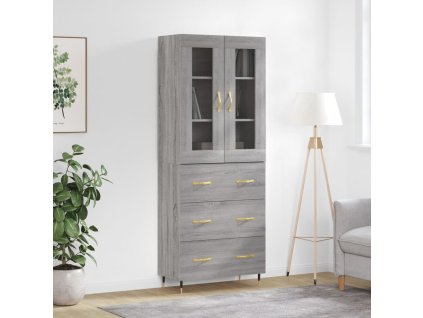 Skříň highboard šedá sonoma 69,5 x 34 x 180 cm kompozitní dřevo