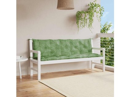 Podušky na zahradní lavici 2 ks vzor listů oxfordská látka