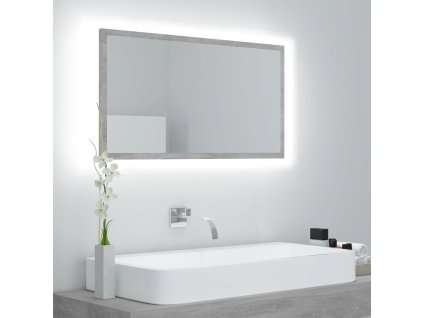 LED koupelnové zrcadlo betonově šedé 80 x 8,5 x 37 cm akrylové