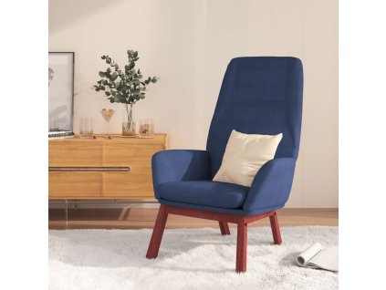 Relaxační křeslo modré textil