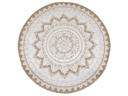 Kusový koberec ze splétané juty s potiskem 210 cm kulatý
