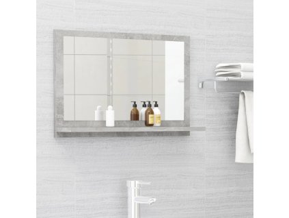 Koupelnové zrcadlo betonově šedé 60 x 10,5 x 37 cm dřevotříska