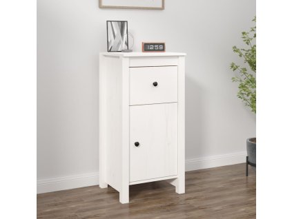 Příborník bílý 40 x 35 x 80 cm masivní borové dřevo