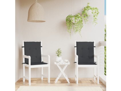 Podušky na židli nízké opěradlo 2 ks černé 100x50x3 cm oxford