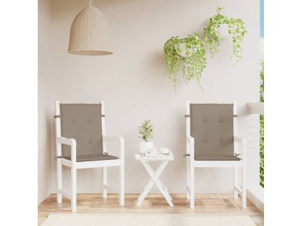 Podušky na židli nízké opěradlo 2 ks taupe 100x50x3 cm oxford