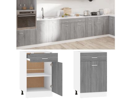 Zásuvková skříňka "Lyon" šedá sonoma 50 x 46 x 81,5 cm, z umělého dřeva