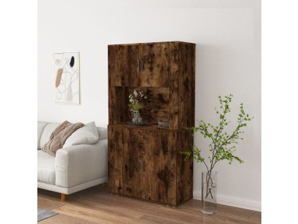 Skříň highboard kouřový dub kompozitní dřevo